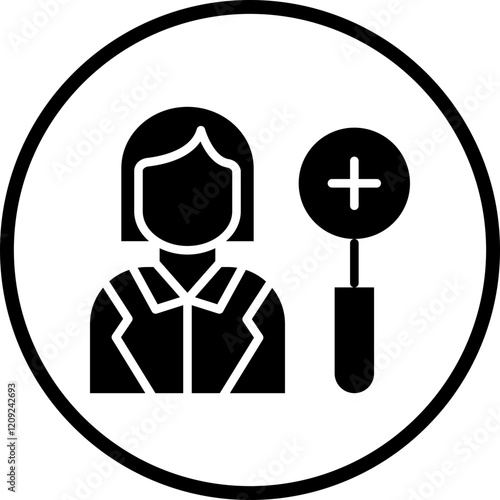 Dermatologist Female Icon Style