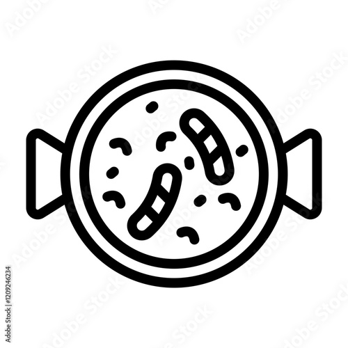 Paella Vector Line Icon Design
