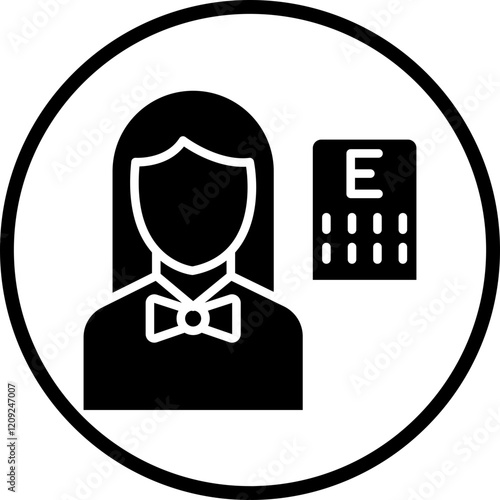 Optometrist Female Icon Style