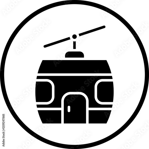 Cable Car Cabin Icon Style