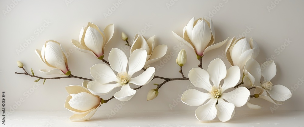 Fototapeta premium Beautiful decorative magnolia flowers background