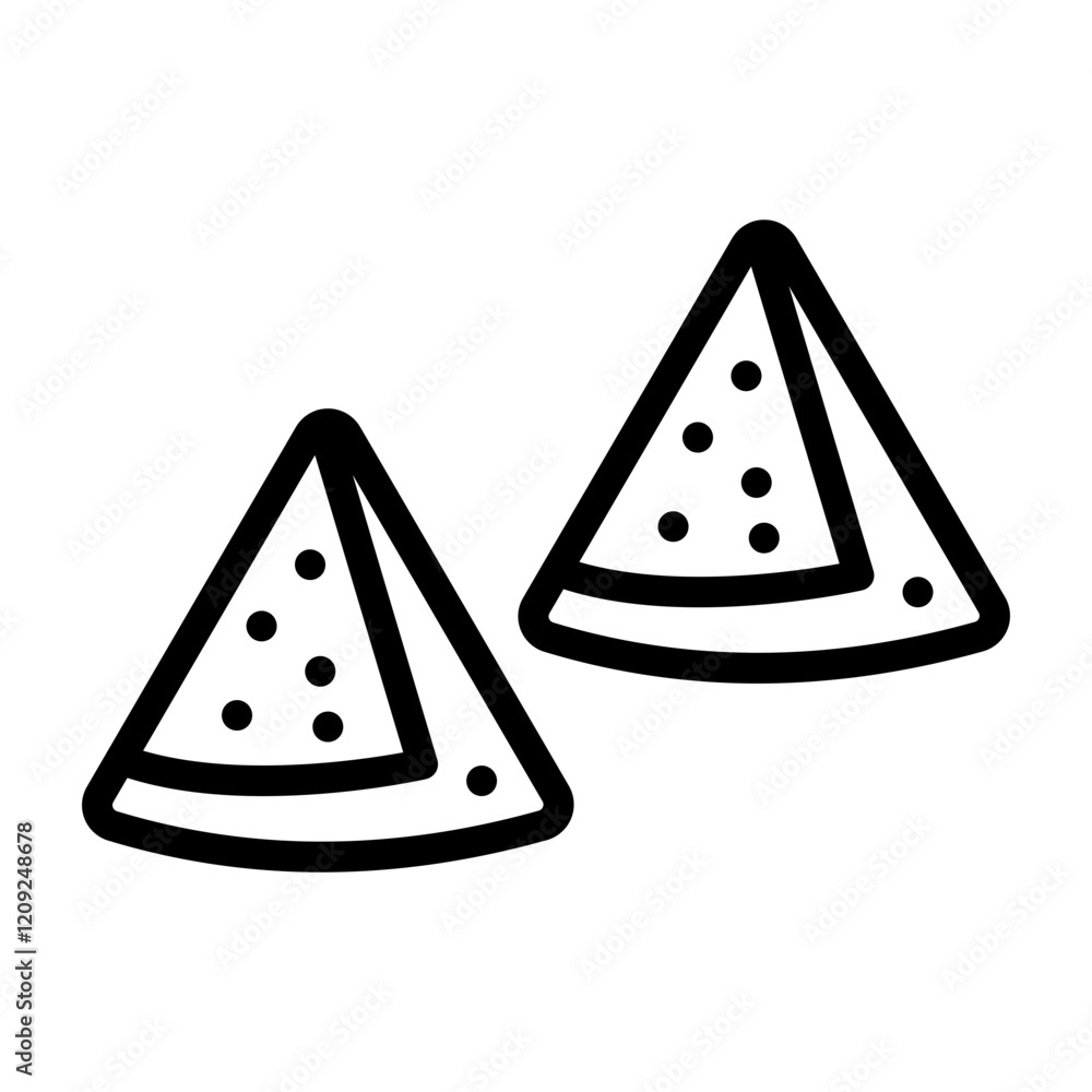 Samosa Vector Line Icon Design Samosa Vector Line Icon Design