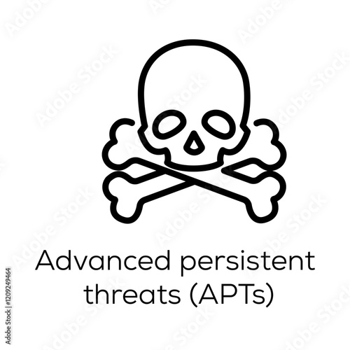 Advanced Persistent Threats Icon - Skull and Crossbones Representing Cyber Espionage
