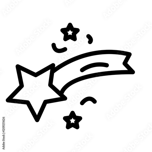 Shooting Star Vector Line Icon Design