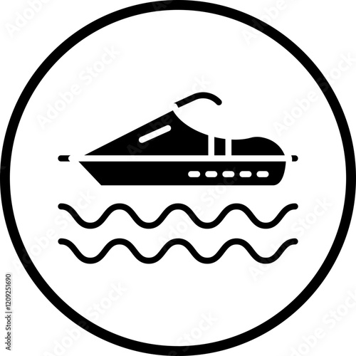 Jet Skiing Icon Style