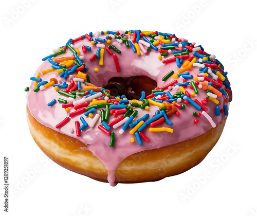 Donut with sprinkles isolated