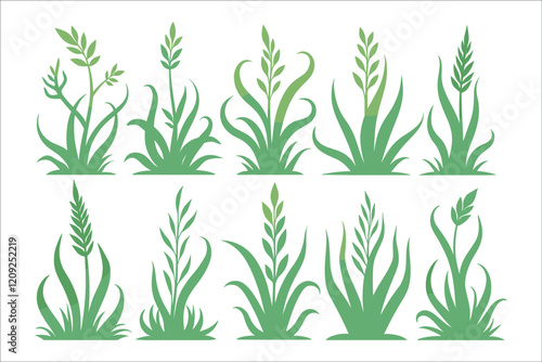 Grass Vector Illustration, Nature, Green, Lawn, Plant, Blade, Meadow, Landscape, Field, Turf, Garden, Pasture, Outdoor, Spring, Summer, Grassland, Eco, Environment, Foliage, Leaf, Flora, Natural, Gr