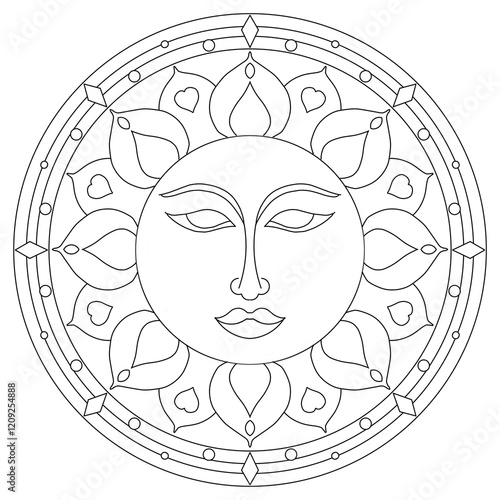Mandala pattern with SUN
