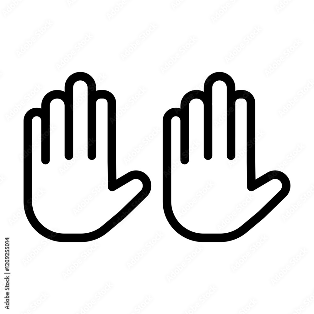 Hands Vector Line Icon Design Hands Vector Line Icon Design