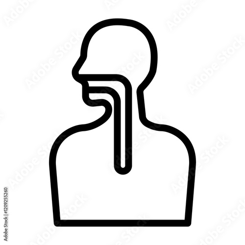 Throat Vector Line Icon Design