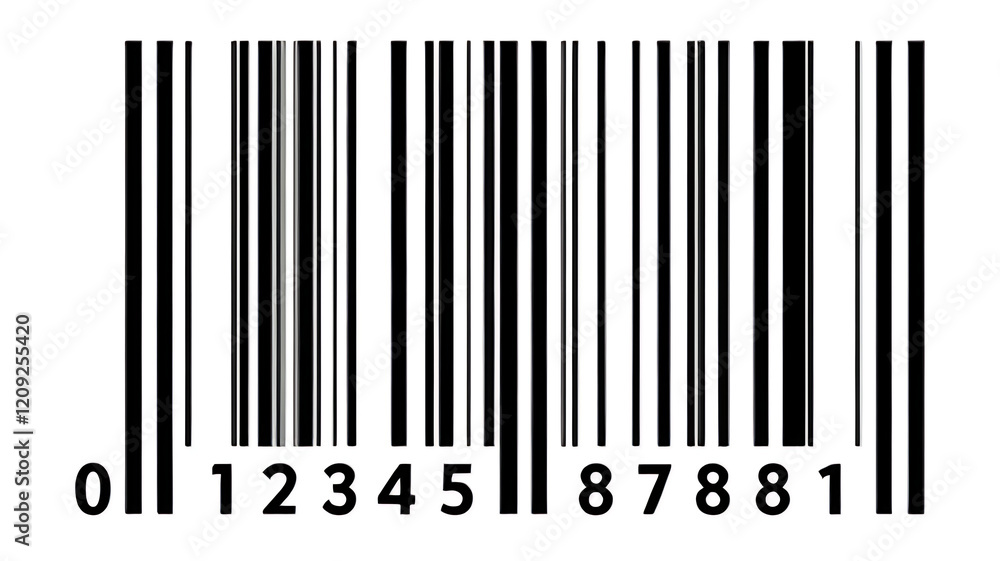 Standard Barcode with Numeric Code: barcode scanner, barcode technology, UPC code, barcode system, product identification. Standard Barcode with Numeric Code: barcode scanner, barcode technology, UPC code, barcode system, product identification.