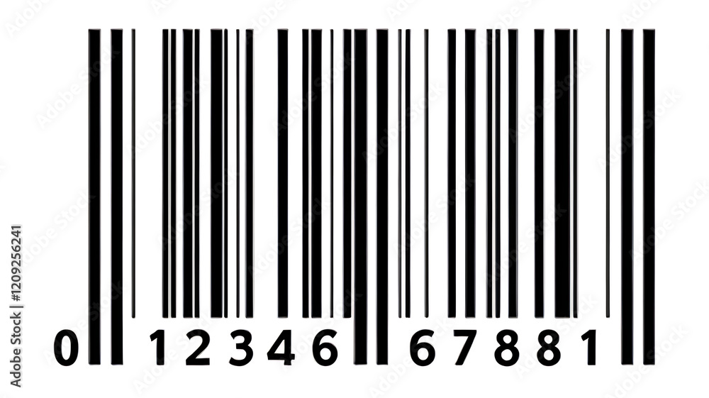 Standard Barcode with Numeric Code: barcode scanner, barcode technology, UPC code, barcode system, product identification. Standard Barcode with Numeric Code: barcode scanner, barcode technology, UPC code, barcode system, product identification.
