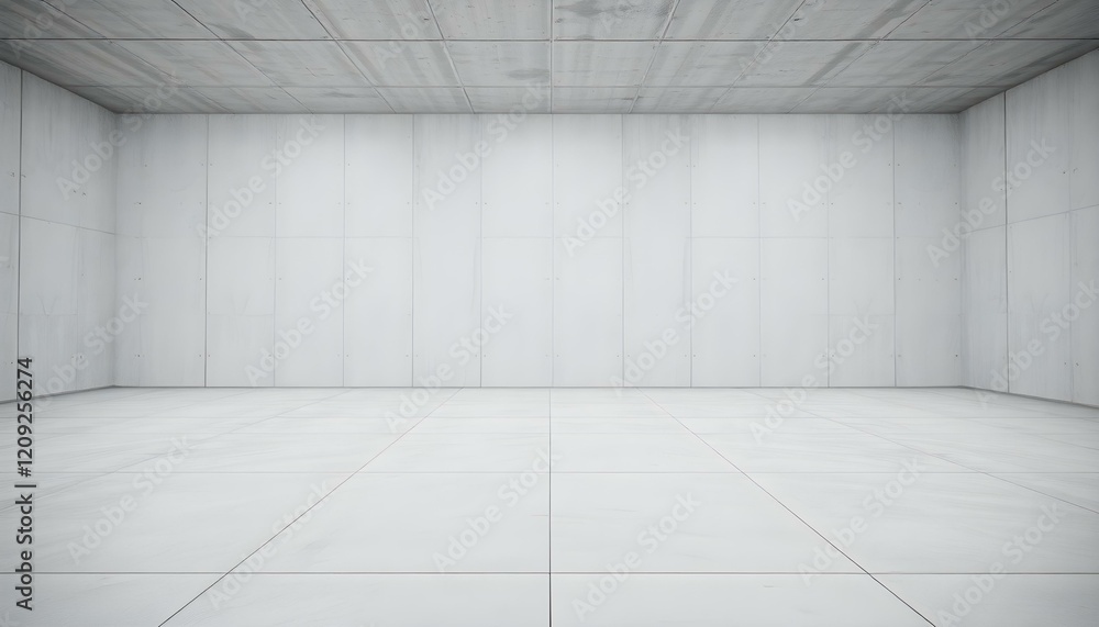 Fototapeta premium Minimalist Concrete Expanse: Architectural Serenity vast white stark clean lines grand 