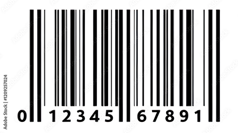 Standard Barcode with Numeric Code: barcode scanner, barcode technology, UPC code, barcode system, product identification. Standard Barcode with Numeric Code: barcode scanner, barcode technology, UPC code, barcode system, product identification.