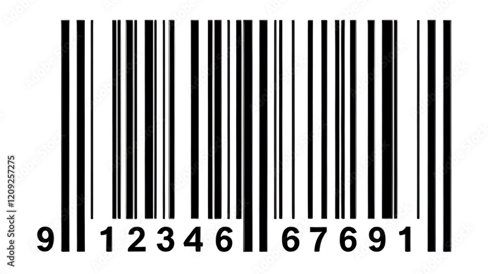 Standard Barcode with Numeric Code: barcode scanner, barcode technology, UPC code, barcode system, product identification. Standard Barcode with Numeric Code: barcode scanner, barcode technology, UPC code, barcode system, product identification.