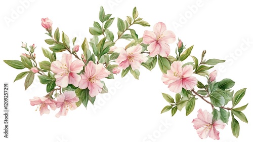 Watercolor Painting of Lush Tropical Leaves