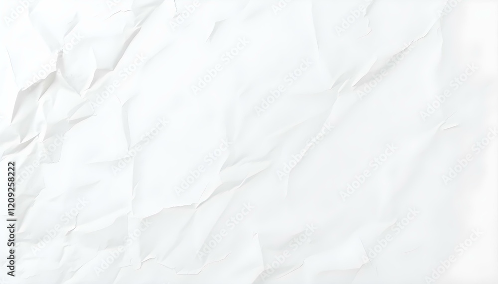 Fototapeta premium Aged White Creased Paper Texture: Vintage Poster Background for Text and Design empty retro