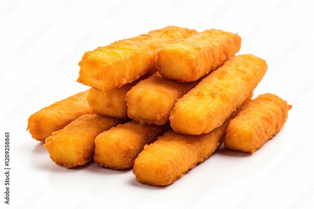 Fish sticks food white background croquette Fish sticks food white background croquette