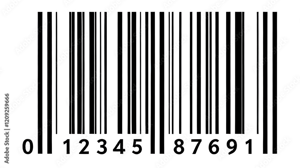 Standard Barcode with Numeric Code: barcode scanner, barcode technology, UPC code, barcode system, product identification. Standard Barcode with Numeric Code: barcode scanner, barcode technology, UPC code, barcode system, product identification.