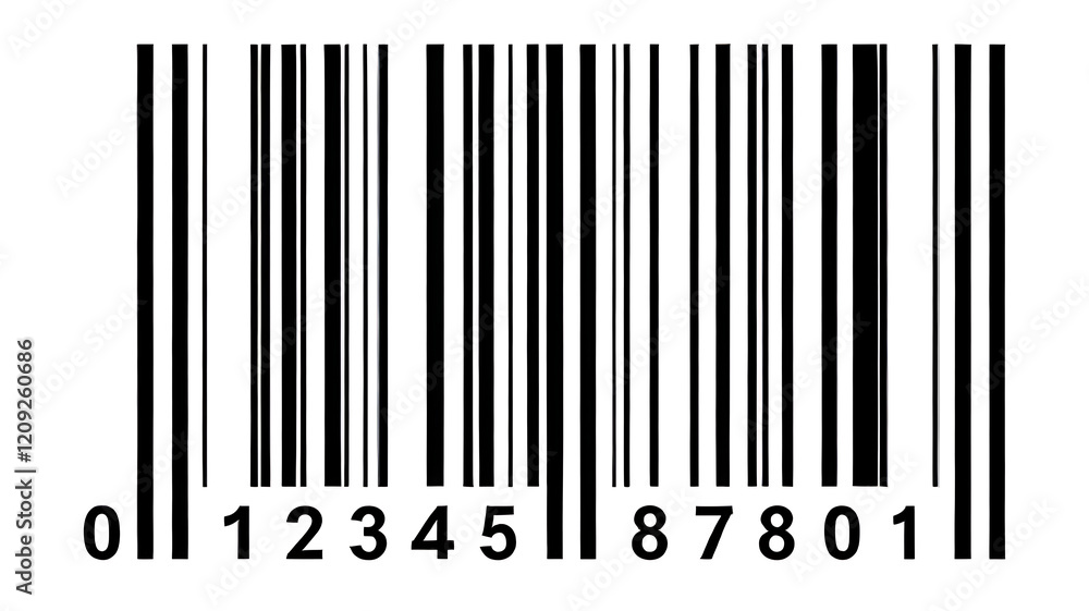 Standard Barcode with Numeric Code: barcode scanner, barcode technology, UPC code, barcode system, product identification. Standard Barcode with Numeric Code: barcode scanner, barcode technology, UPC code, barcode system, product identification.