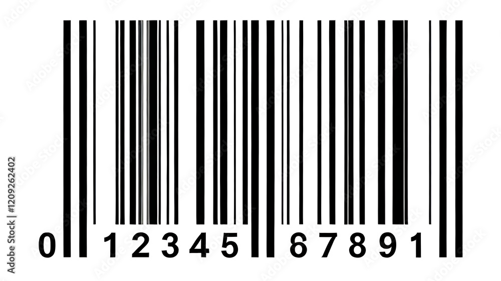 Standard Barcode with Numeric Code: barcode scanner, barcode technology, UPC code, barcode system, product identification. Standard Barcode with Numeric Code: barcode scanner, barcode technology, UPC code, barcode system, product identification.