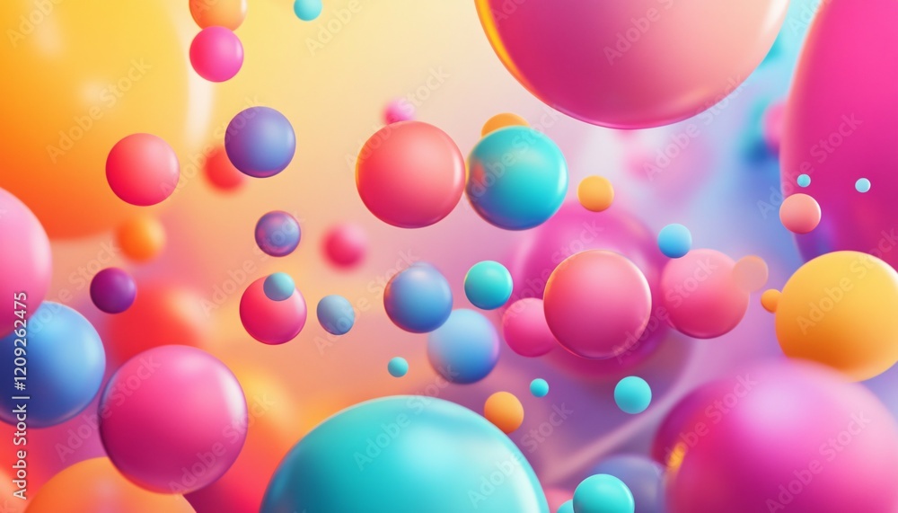 Abstract Colorful Spheres Floating in Space Abstract Colorful Spheres Floating in Space
