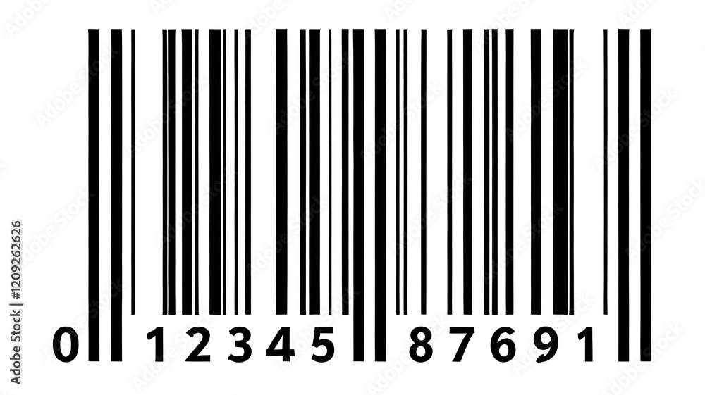 Standard Barcode with Numeric Code: barcode scanner, barcode technology, UPC code, barcode system, product identification. Standard Barcode with Numeric Code: barcode scanner, barcode technology, UPC code, barcode system, product identification.