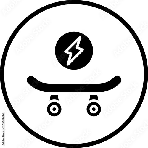 Electric Skateboard Icon Style