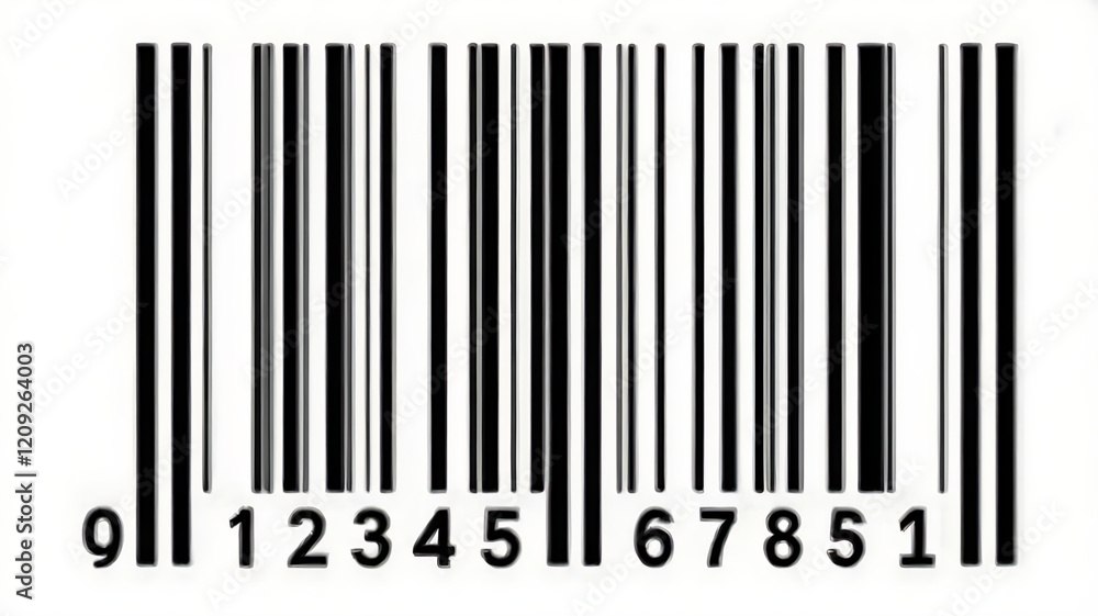 Standard Barcode with Numeric Code: barcode scanner, barcode technology, UPC code, barcode system, product identification. Standard Barcode with Numeric Code: barcode scanner, barcode technology, UPC code, barcode system, product identification.
