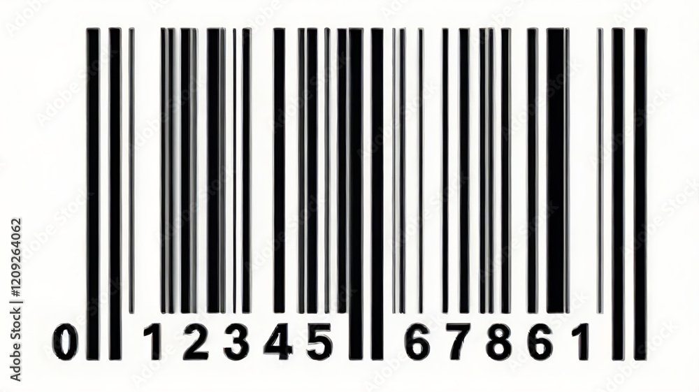 Standard Barcode with Numeric Code: barcode scanner, barcode technology, UPC code, barcode system, product identification. Standard Barcode with Numeric Code: barcode scanner, barcode technology, UPC code, barcode system, product identification.