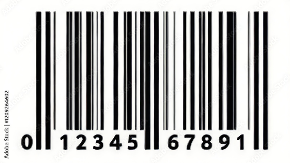 Standard Barcode with Numeric Code: barcode scanner, barcode technology, UPC code, barcode system, product identification. Standard Barcode with Numeric Code: barcode scanner, barcode technology, UPC code, barcode system, product identification.
