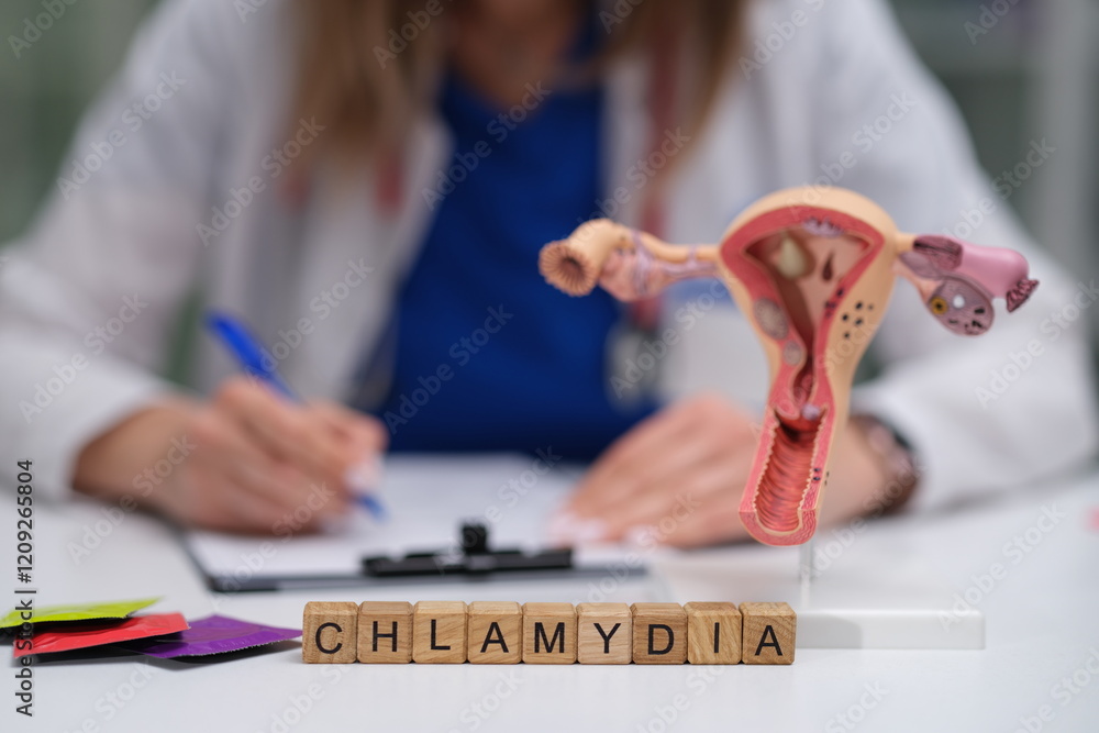 The educational program emphasizes chlamydia awareness, utilizing an anatomical model to enhance health understanding