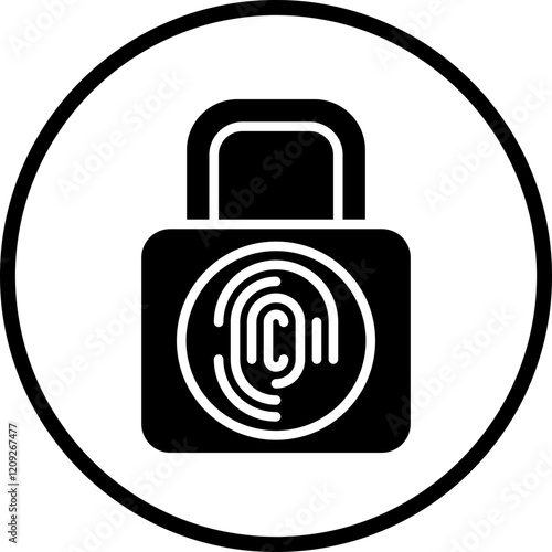 Biometric Padlock Icon Style