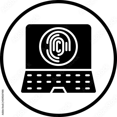 Biometric Laptop Icon Style