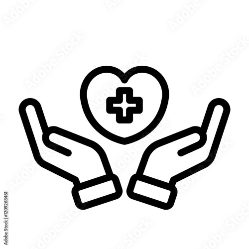 Medical Assistance Vector Line Icon Design 