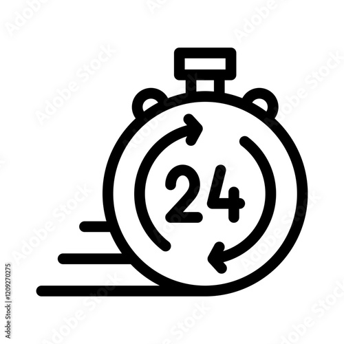 24 hours time costumer service outline style