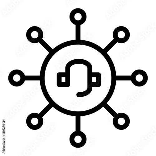 costumer service network outline style