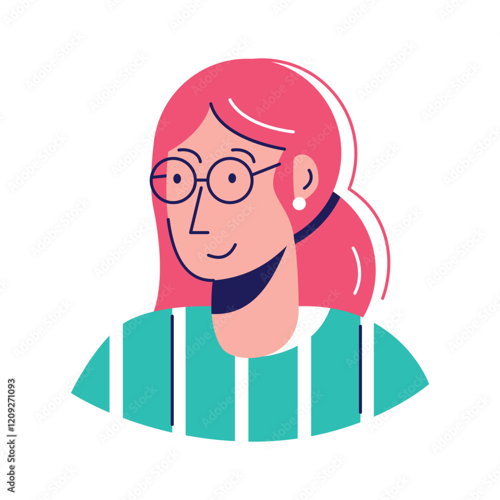 Grab this amazing icon of female portrait in trendy flat style Grab this amazing icon of female portrait in trendy flat style