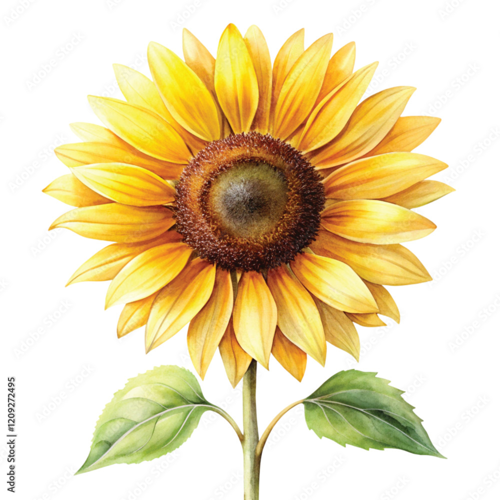 Fototapeta premium sunflower Flower Petals Clipart Watercolor