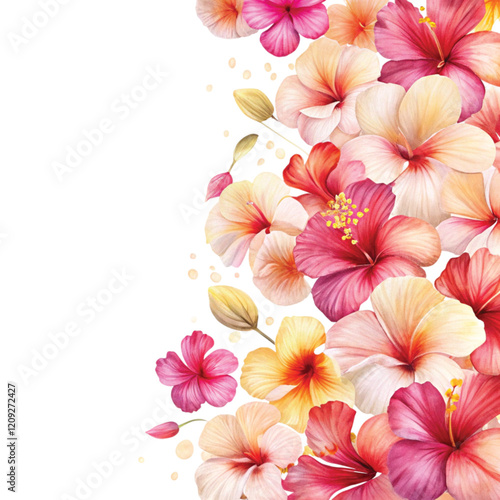 Hibiscus Flower Petals Clipart Watercolor