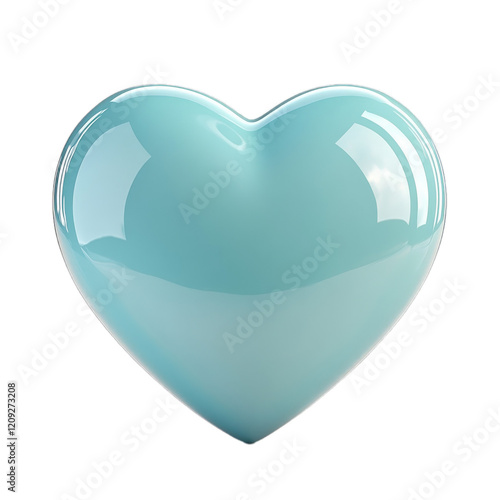 Blue Heart Isolated on a White Background.
