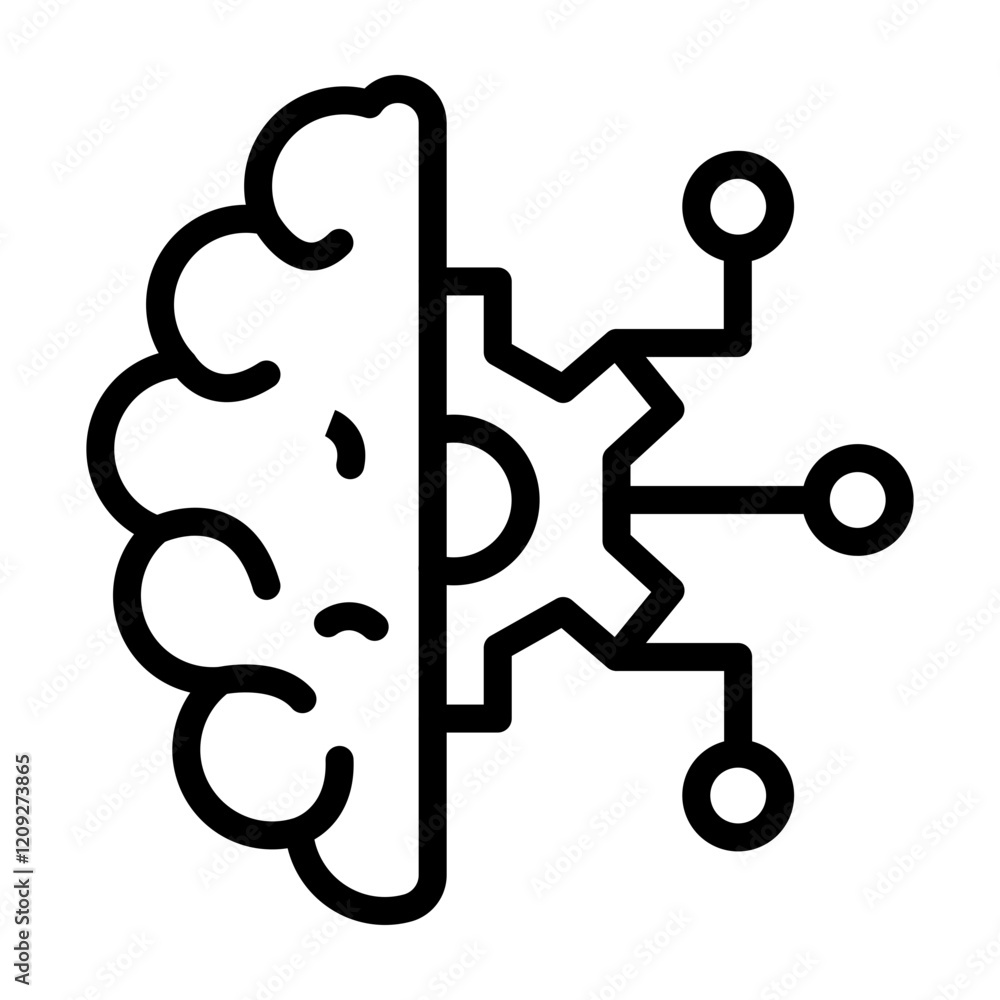 Machine Learning Vector Line Icon Design Machine Learning Vector Line Icon Design