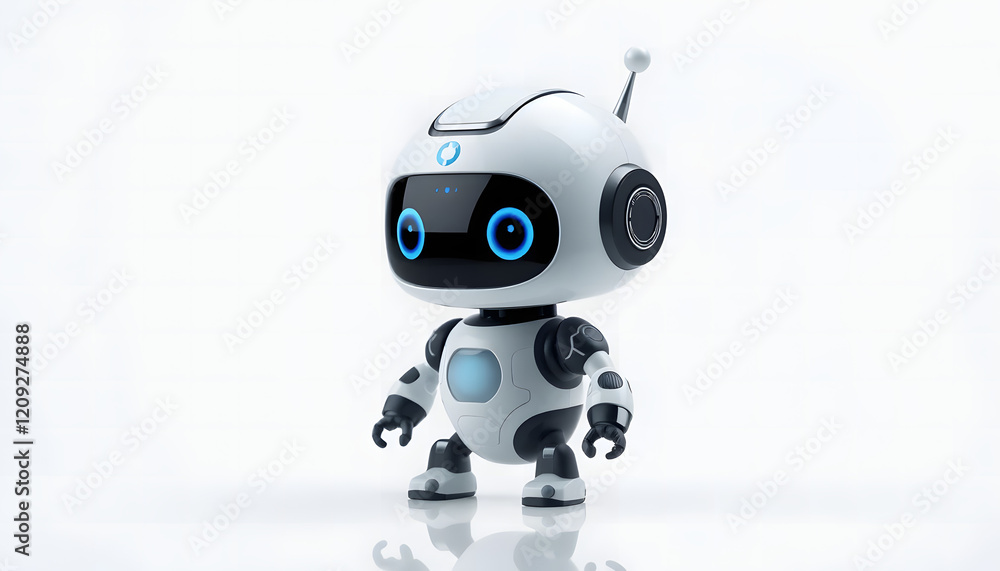 Adorable mini AI robot with a sleek, futuristic design, isolated on a transparent background, perfect for tech and innovation themes Adorable mini AI robot with a sleek, futuristic design, isolated on a transparent background, perfect for tech and innovation themes