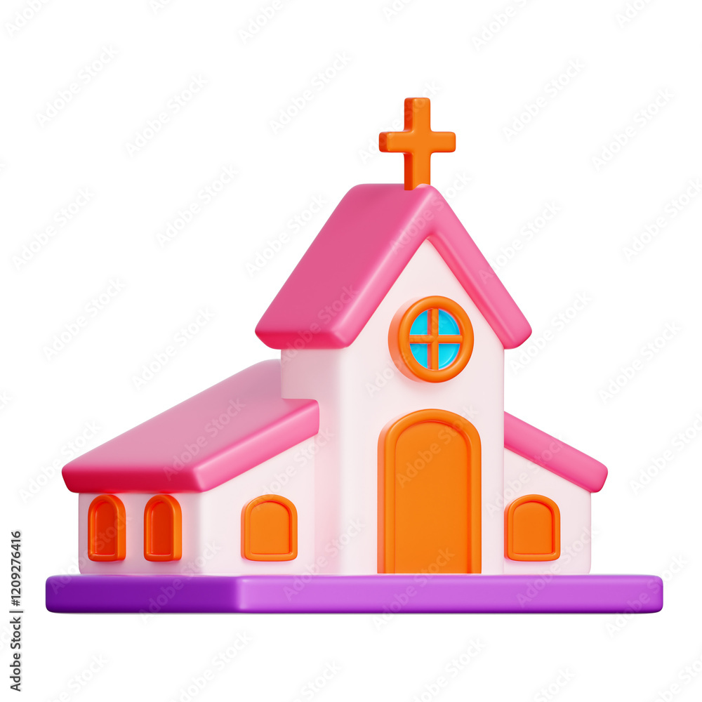 Church, Happy Easter Day, 3d rendering. Church, Happy Easter Day, 3d rendering.