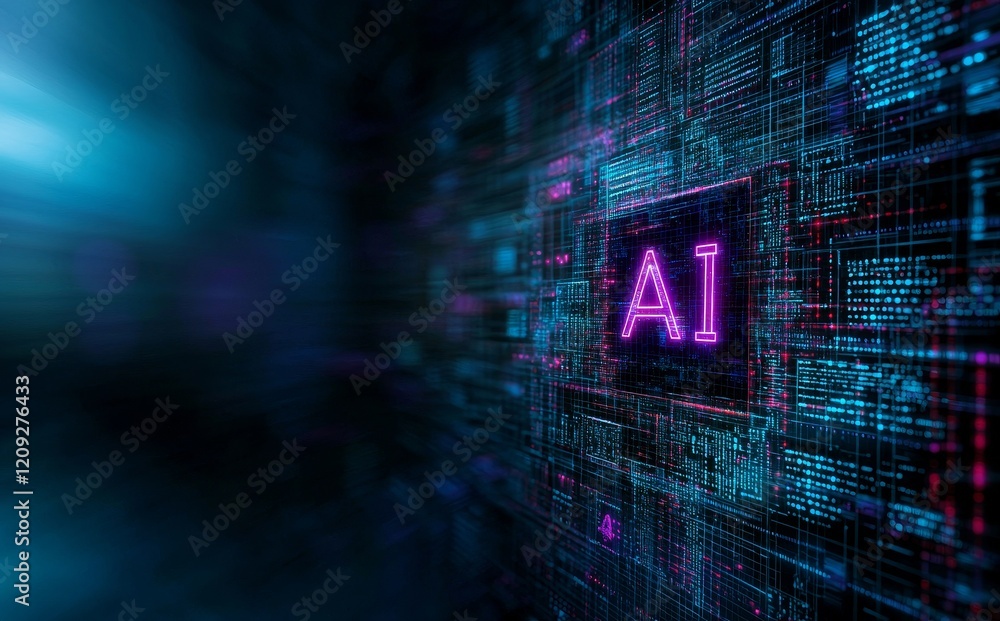 Fototapeta premium Stock AI modern isometric typographic background
