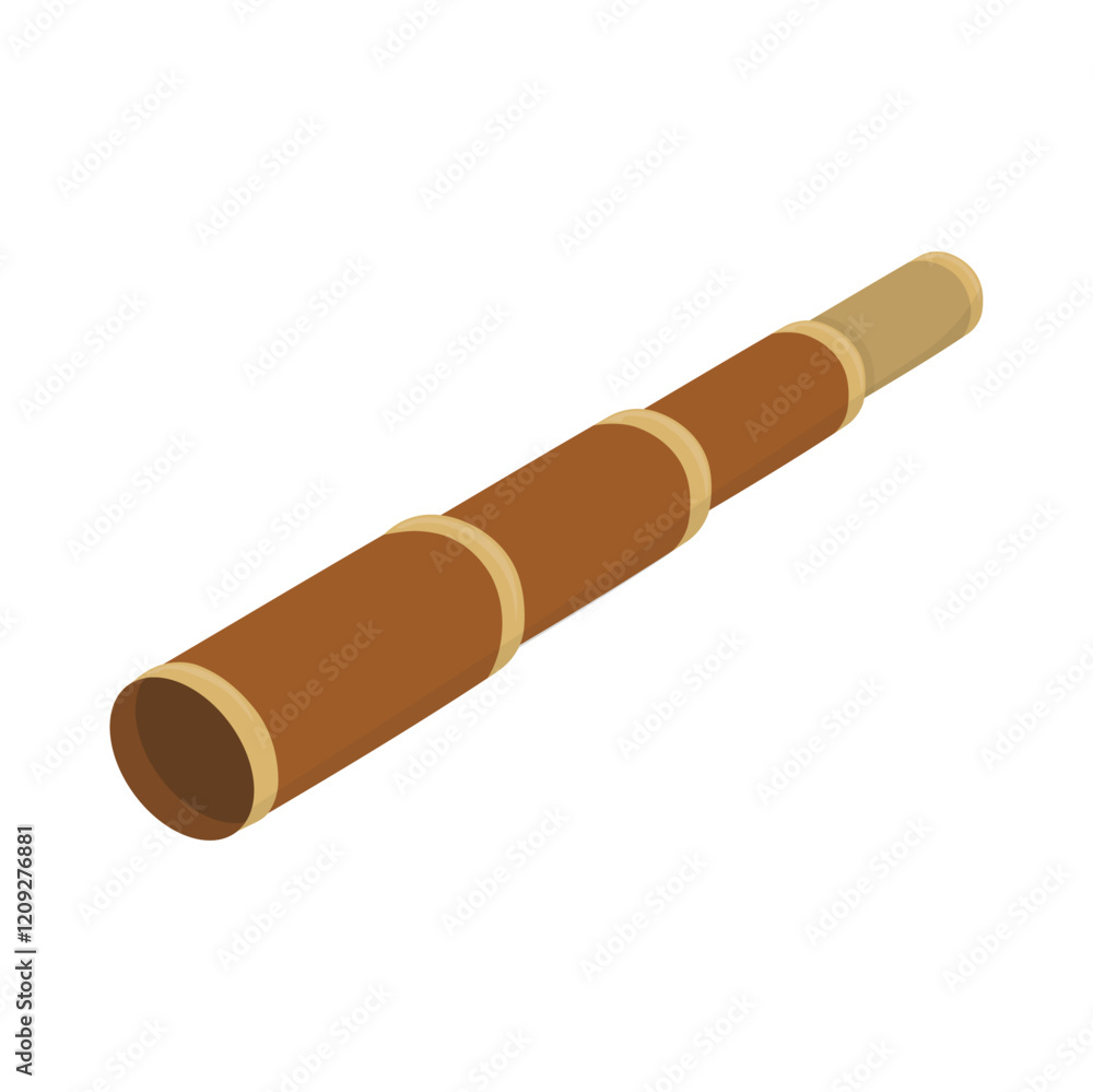 Isometric Columbus Day Illustration - Telescope Isometric Columbus Day Illustration - Telescope