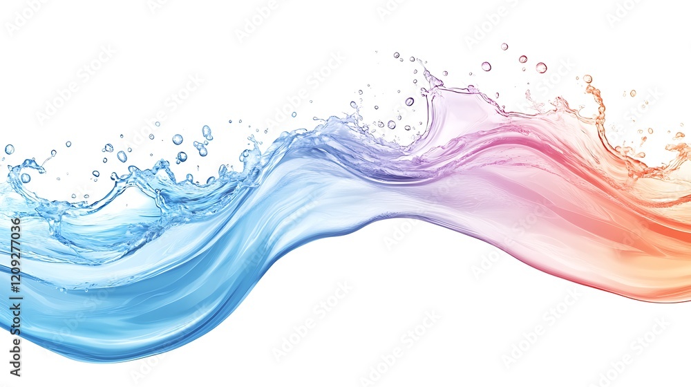 Abstract Colorful Water Waves Splashing Abstract Colorful Water Waves Splashing