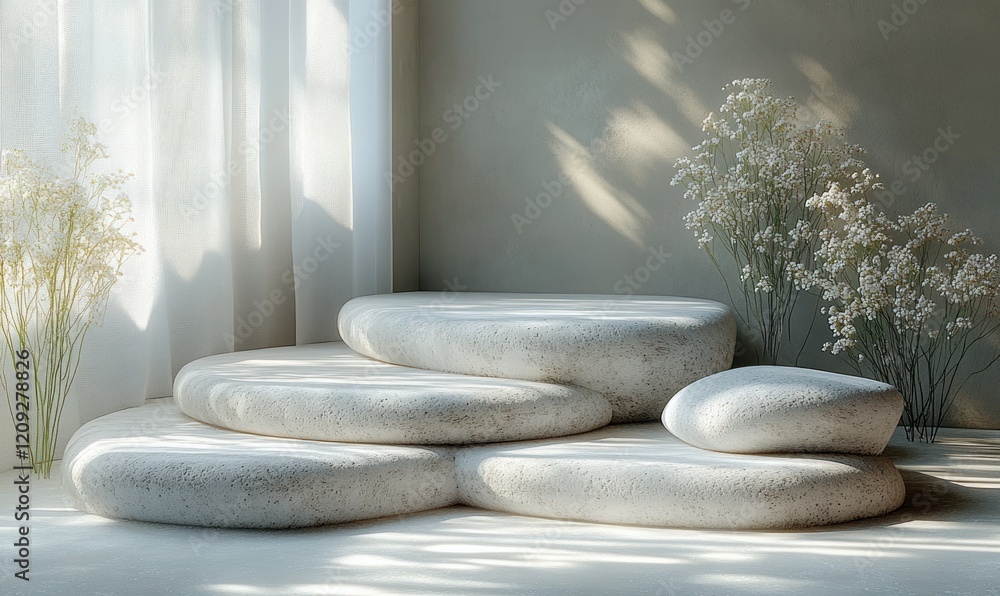White Rocks Asymmetric Composition Natural Light Minimalist Display White Rocks Asymmetric Composition Natural Light Minimalist Display