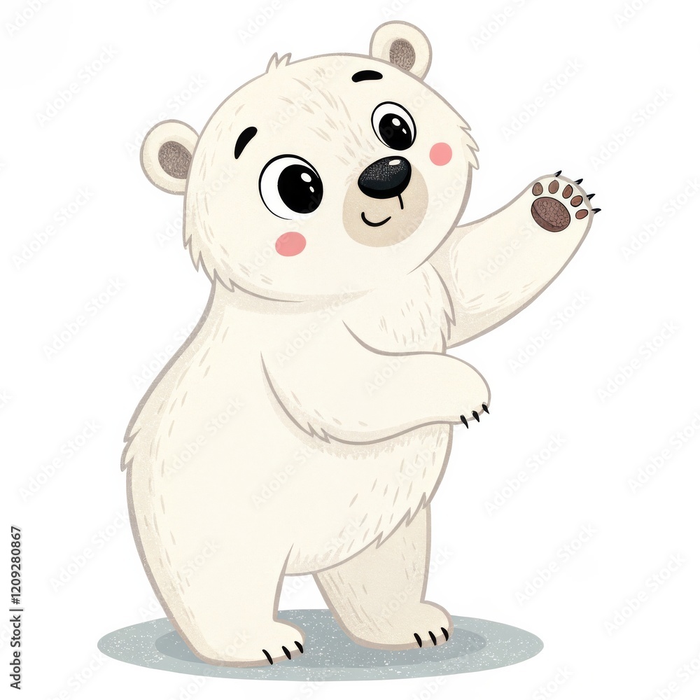 Cute Polar Bear Cub Illustration Digital Painting, Standing Pose, Arctic Animal, Childrens Book Polar bear, illustration Cute Polar Bear Cub Illustration Digital Painting, Standing Pose, Arctic Animal, Childrens Book Polar bear, illustration