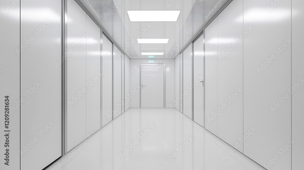 Futuristic White Corridor: A Sterile and Clean Modern Interior Design Futuristic White Corridor: A Sterile and Clean Modern Interior Design
